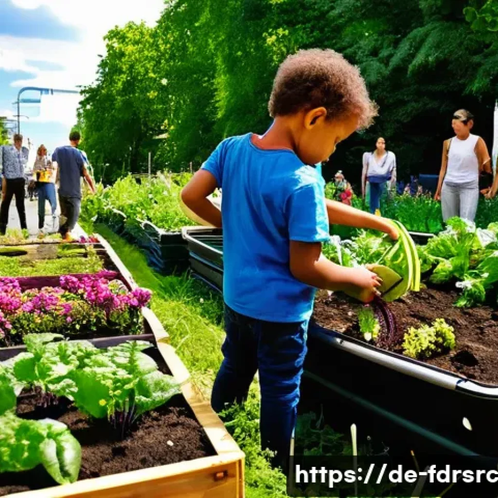 도시 식량 정의 활동의 성공 요소 - **Urban Community Garden in Berlin**
    "A lively urban community garden in Berlin, reminiscent of ...